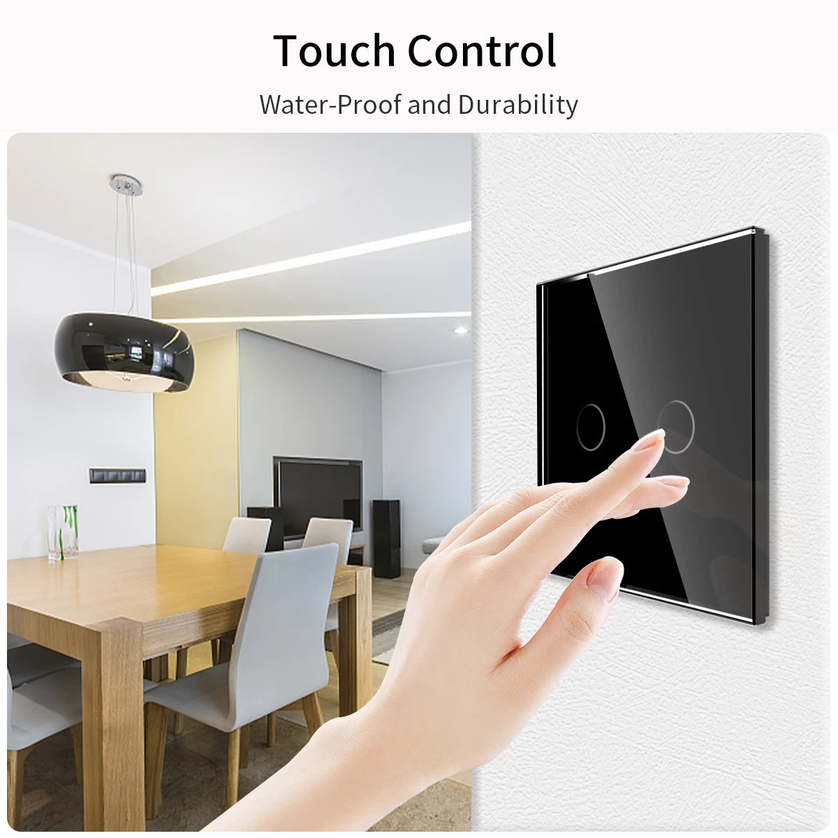 Bingoelec Black Sockets And Switches With Crystal Glass Panel Home Improvement