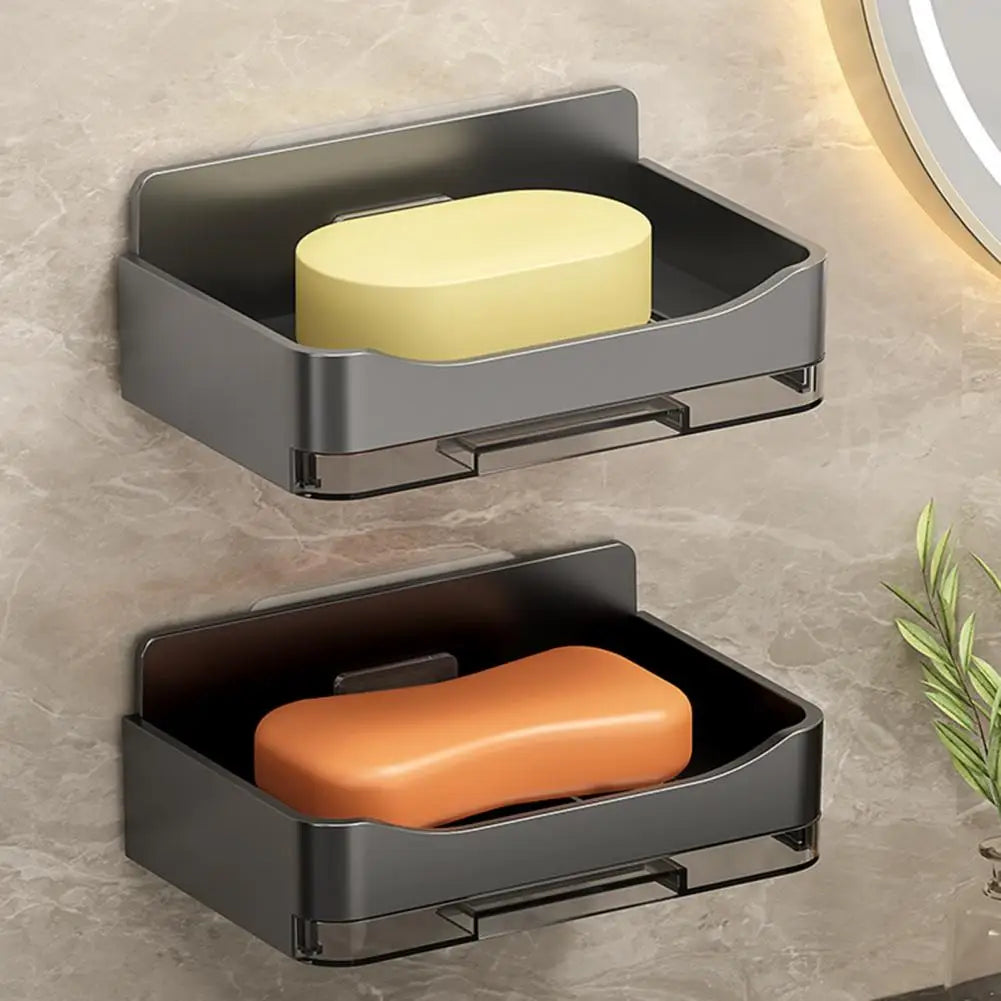 Bath Tray Set of 2 Wall Mounted Shower Soap Dishes with Strong Load-bearing Hollow Design for Simple Installation Bathroom