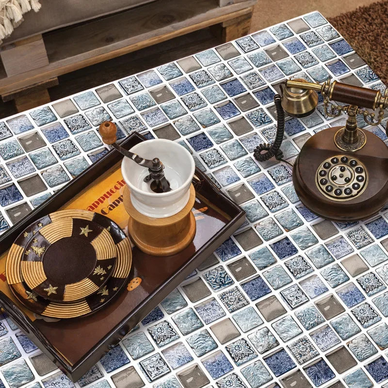 6PCS 3D Tile Stickers Waterproof Self-Adhesive Wall Decals Kitchen Bathroom Remodeling Insulated Wall Panels