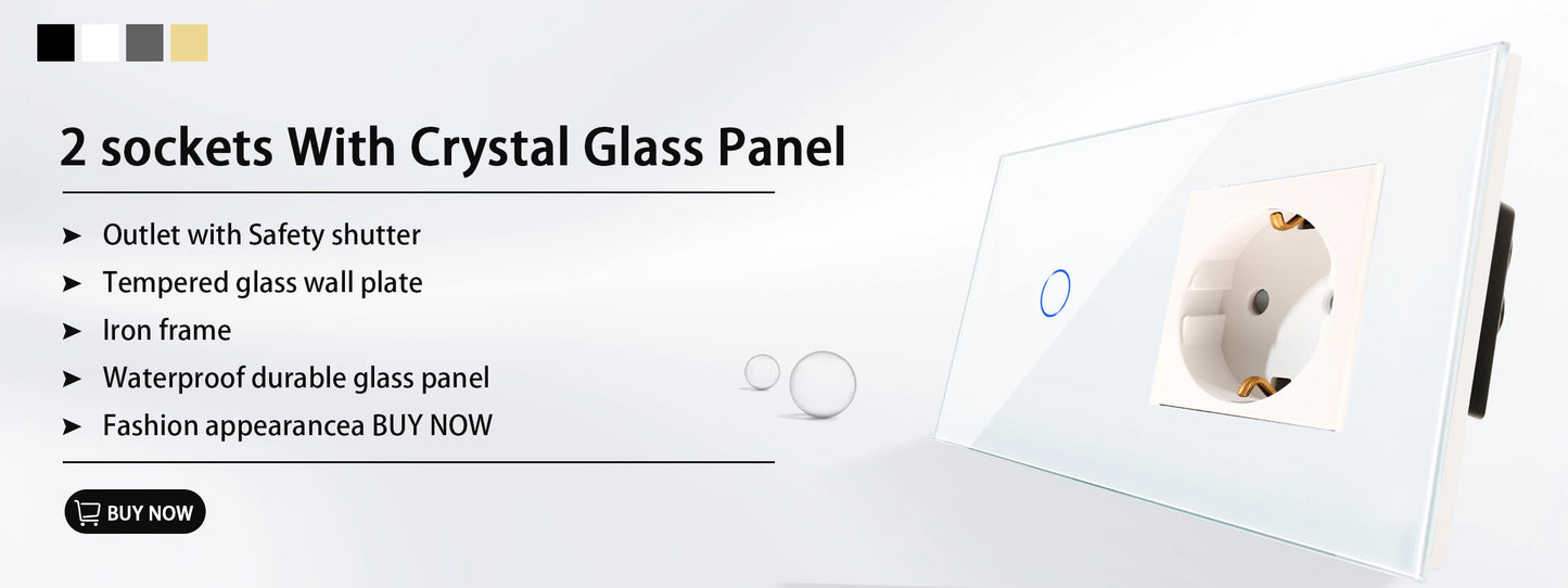Bingoelec Black Sockets And Switches With Crystal Glass Panel Home Improvement