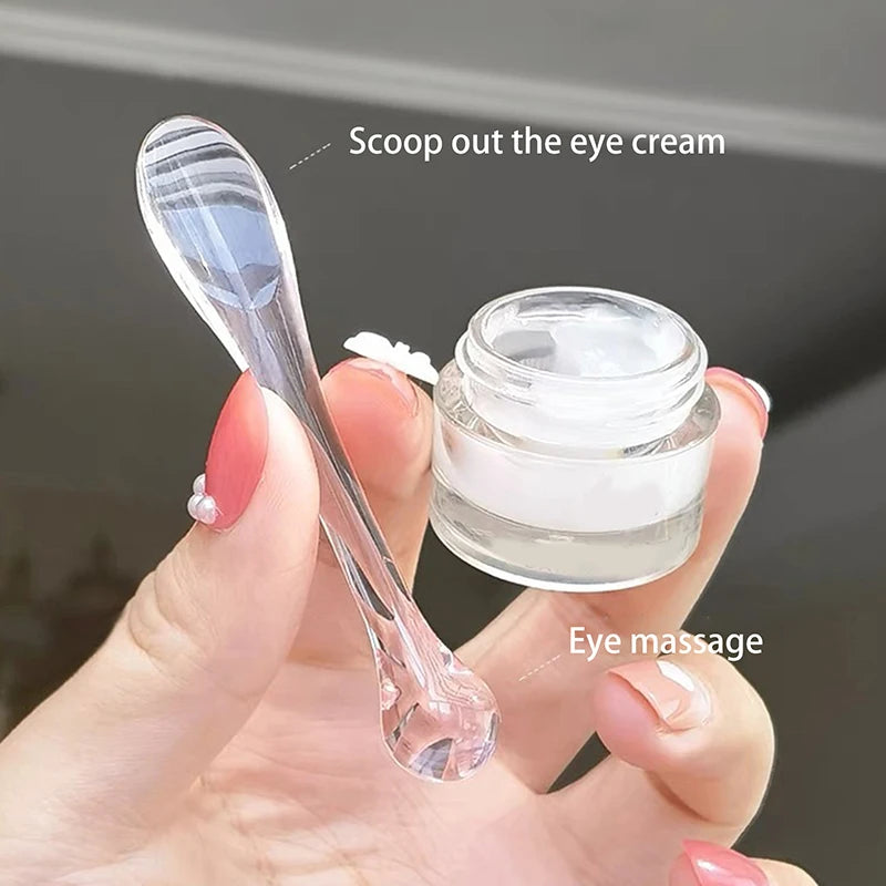 5Pcs Eye Cream Applicator Spoon Roller Transparent Massage Stick Cosmetic Spatulas Wrinkle Facial Mask Skin Care Plastic Spoon