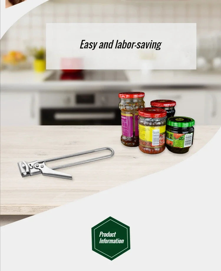 Can Opener Adjustable Stainless Steel Non-Slip Opener Multifunction Manual Jar Bottle Opening Aid Gadget Kitchen Accessories