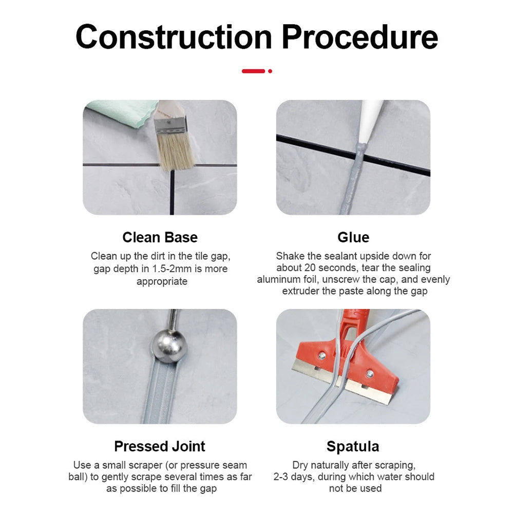 Waterproof Tile Caulk Agents Set For Home Portable Quick-Dry Tile Joint Tools For Home Improvement