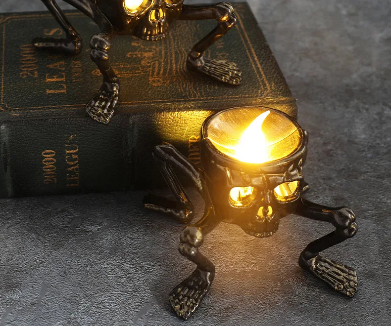 Halloween Break The Arm Skull LED Candle Lantern for Home Party Skeleton Decoration Atmosphere Setting Props Night Light