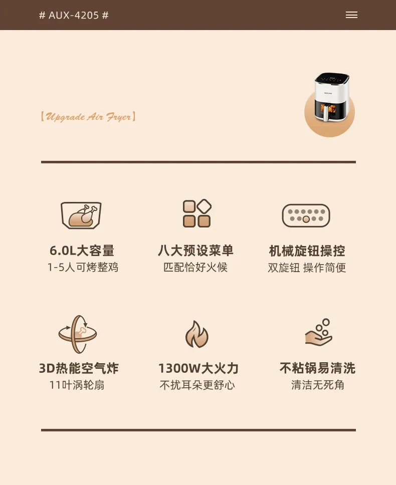 Air Fryer , Deepfrier Oil-free Airfryer Air-fryer Halogen Oven Shipping Airfryrer Deep