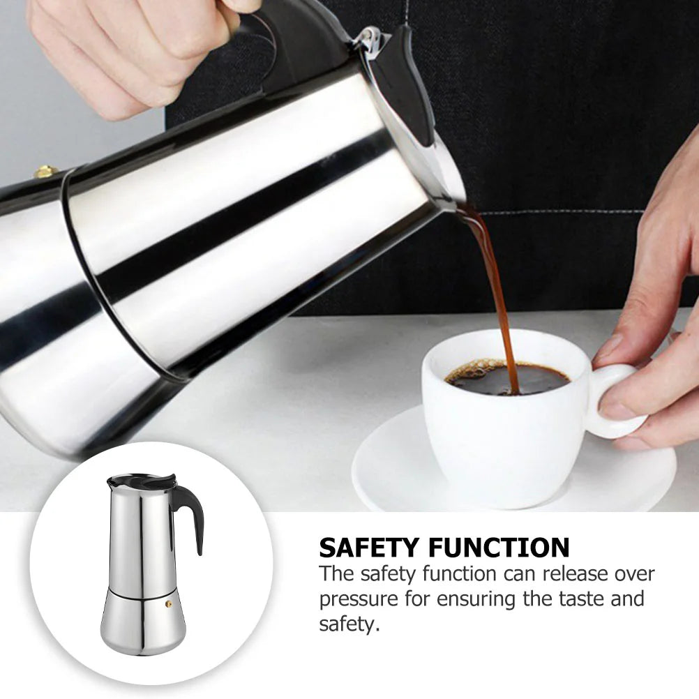 Coffee Pot Machines Kitchen Supply Stainless Steel Kettle European Style Mocha 300ML Espresso Maker Holder Office