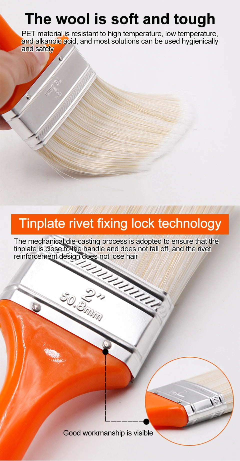 Wall Paint Brush Home Decorative Oil Painting Brush Tools ABS Handle PET Soft Bristles Cleaning Brush