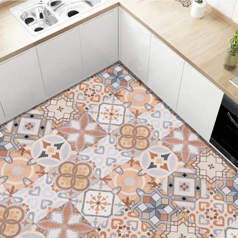Retro finish matte Moroccan style tile for bathroom kitchen wall remodeled with wear-resistant waterproof self-adhesive paper