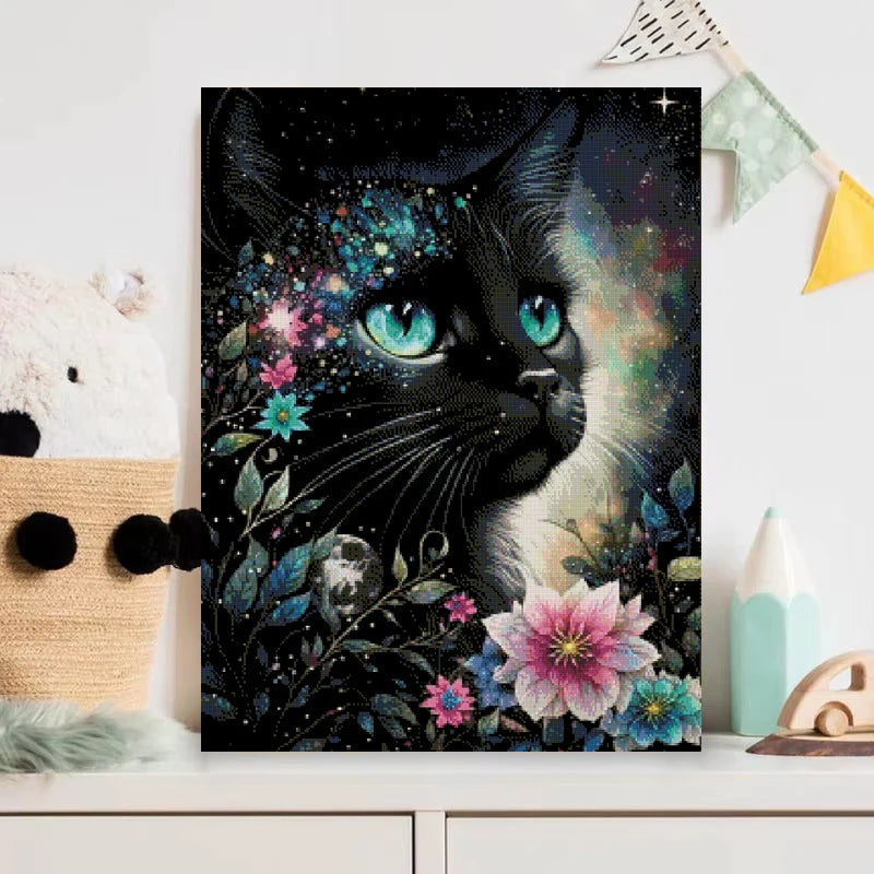 RUOPOTY DIY 5D Diamond Painting Cat Animals Full Round Square Diamond Art Handmade Home Decors Diy Gift