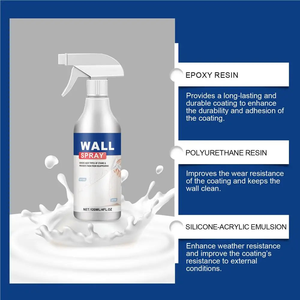 Safe Cover Wall Paint Spray 120ml No Color Difference Paint Spray Sun-resistant Waterproof Home Improvement Repair Paint