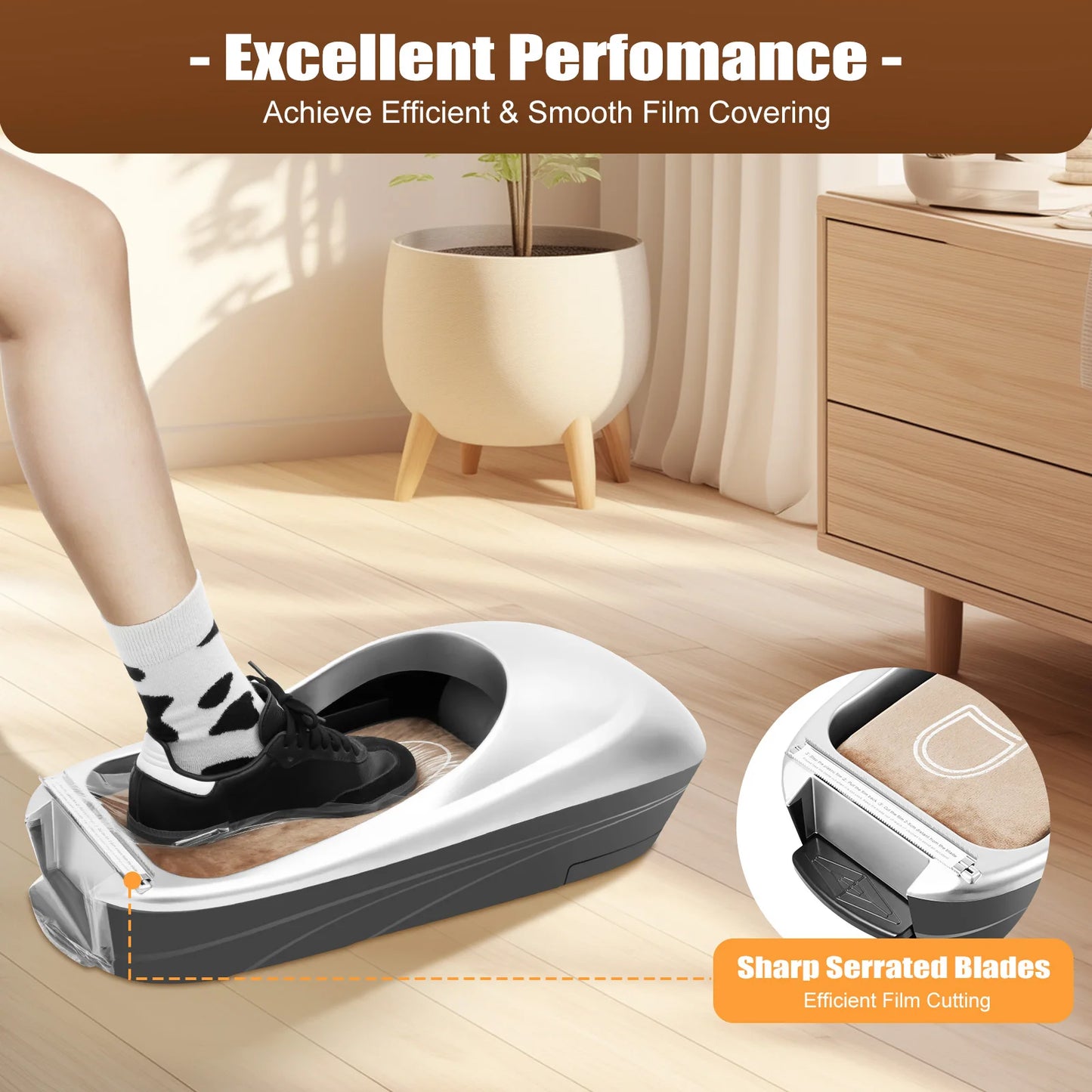 Automatic Shoe Cover Machine, Disposable Home Shoe Film Machine with 500 Shoe Films