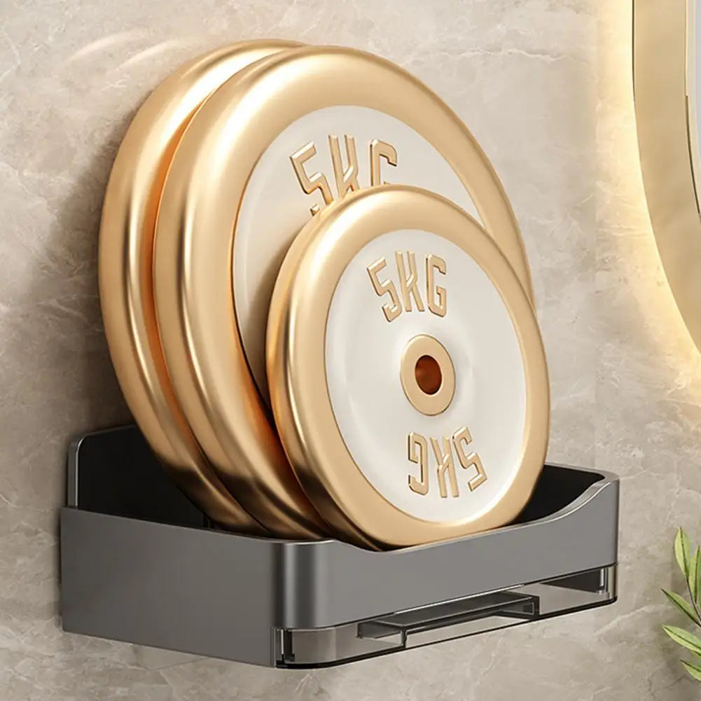 Bath Tray Set of 2 Wall Mounted Shower Soap Dishes with Strong Load-bearing Hollow Design for Simple Installation Bathroom