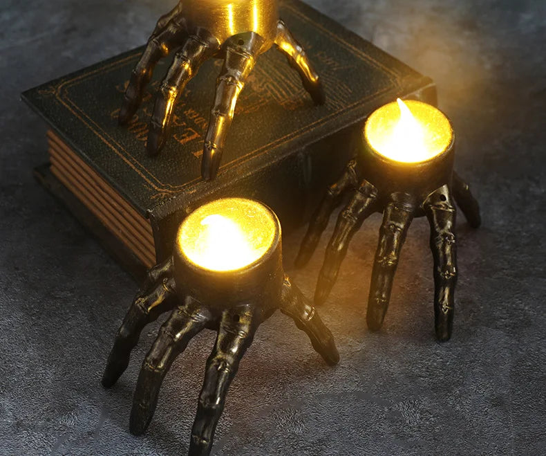 Halloween Break The Arm Skull LED Candle Lantern for Home Party Skeleton Decoration Atmosphere Setting Props Night Light
