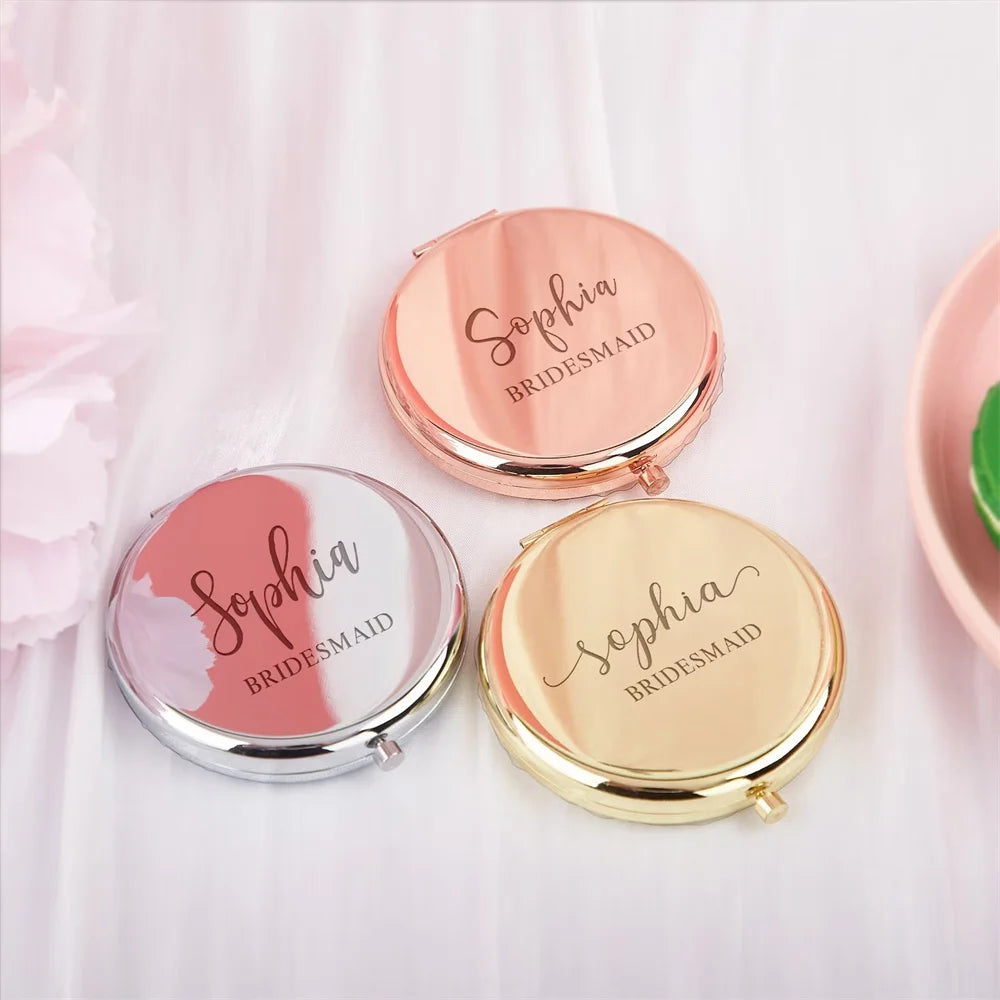 Bridesmaid Mirror, Pocket Mirror, Custom Compact Mirror, Engraved Makeup Mirror, Bridal Party Gift Ideas, Personalised Wedding G