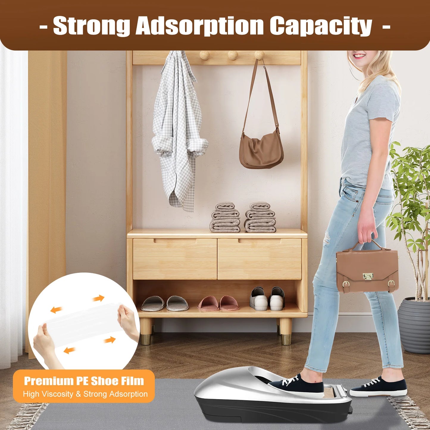 Automatic Shoe Cover Machine, Disposable Home Shoe Film Machine with 500 Shoe Films