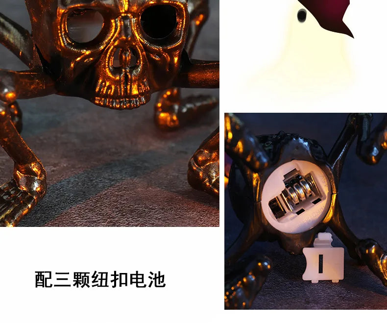 Halloween Break The Arm Skull LED Candle Lantern for Home Party Skeleton Decoration Atmosphere Setting Props Night Light