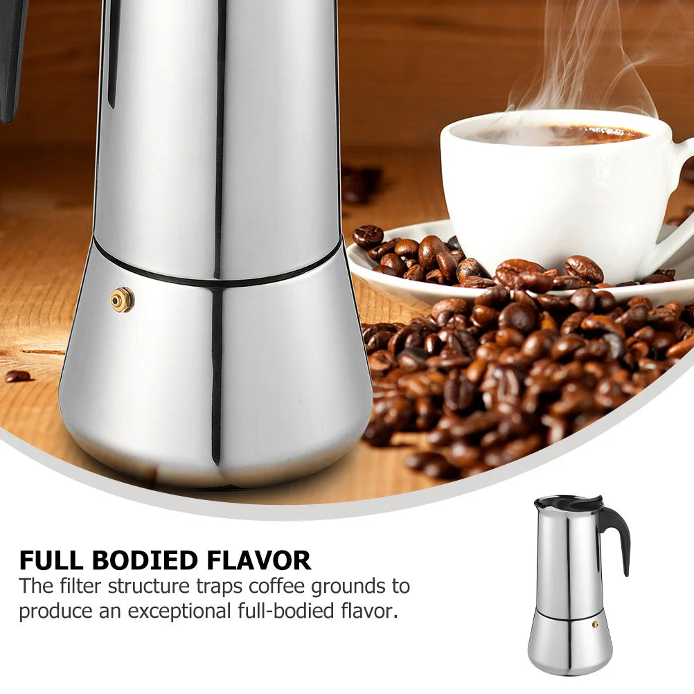Coffee Pot Machines Kitchen Supply Stainless Steel Kettle European Style Mocha 300ML Espresso Maker Holder Office