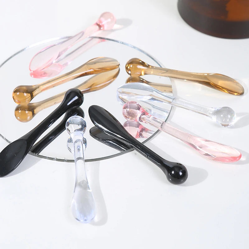 5Pcs Eye Cream Applicator Spoon Roller Transparent Massage Stick Cosmetic Spatulas Wrinkle Facial Mask Skin Care Plastic Spoon