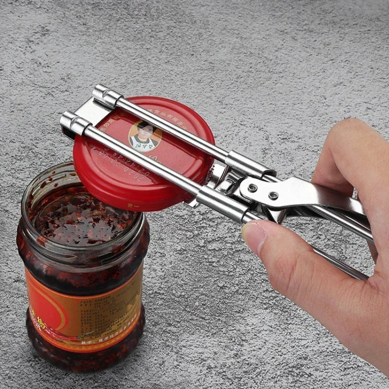 Can Opener Adjustable Stainless Steel Non-Slip Opener Multifunction Manual Jar Bottle Opening Aid Gadget Kitchen Accessories