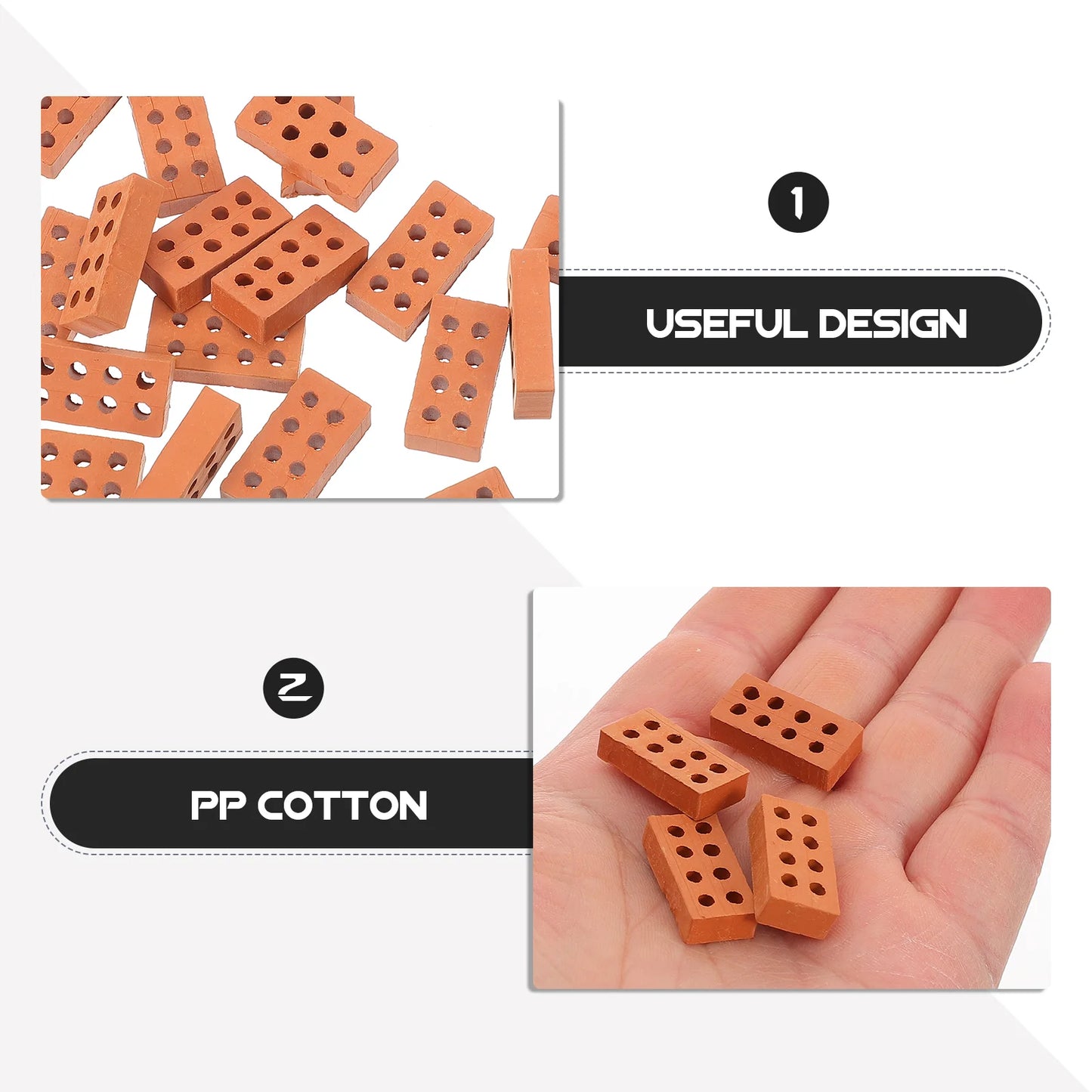 50 Pcs Mini Bricks Toy Material Building Blocks Landscape Accessories Miniature Clay DIY Sand Table Models