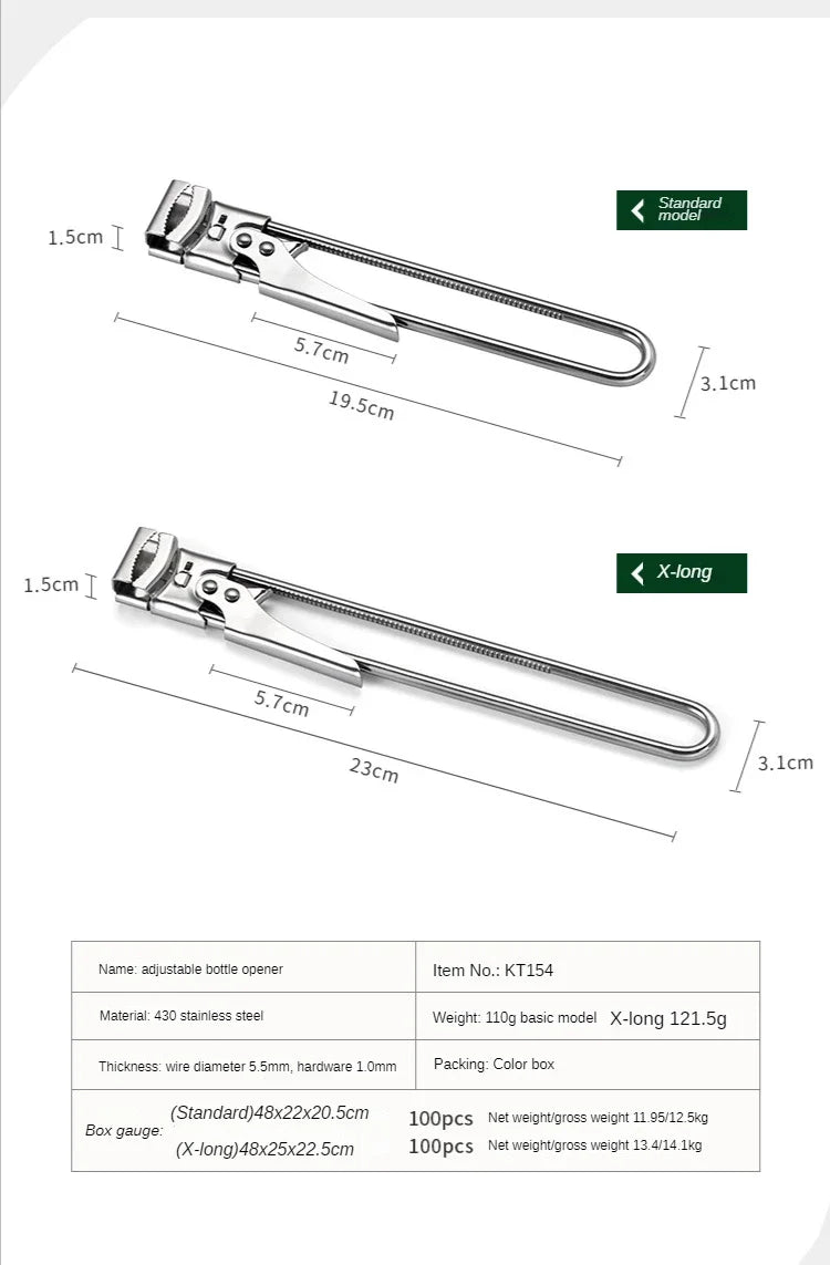 Can Opener Adjustable Stainless Steel Non-Slip Opener Multifunction Manual Jar Bottle Opening Aid Gadget Kitchen Accessories
