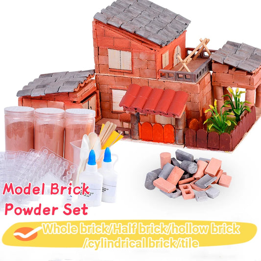 Mini Brick Powder Cement Construction Brick Miniature Building Block Clay Tile Mud Powder for Model Making Architecture Material