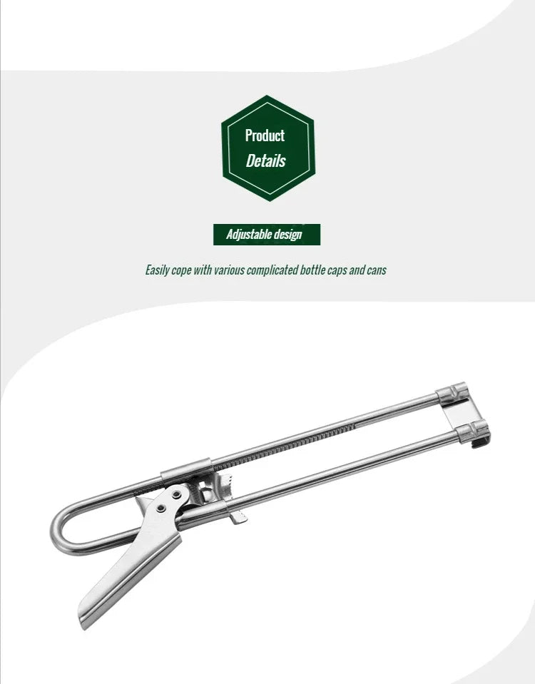 Can Opener Adjustable Stainless Steel Non-Slip Opener Multifunction Manual Jar Bottle Opening Aid Gadget Kitchen Accessories