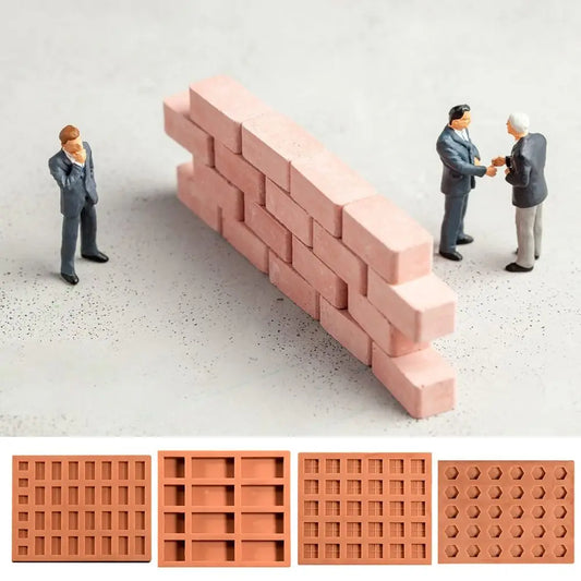Mini Brick Silicone Mold Red Building Making Miniature Brick Mold Scene Model DIY Accessories