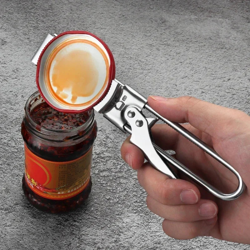Can Opener Adjustable Stainless Steel Non-Slip Opener Multifunction Manual Jar Bottle Opening Aid Gadget Kitchen Accessories