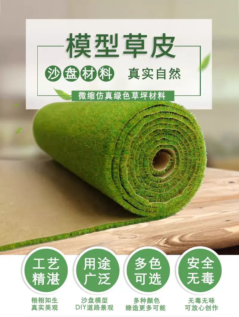 Large-size Grass Mats Artificial Lawn Turf Model Landscape Scale Train Railway Scenery Building Layout Miniature Material