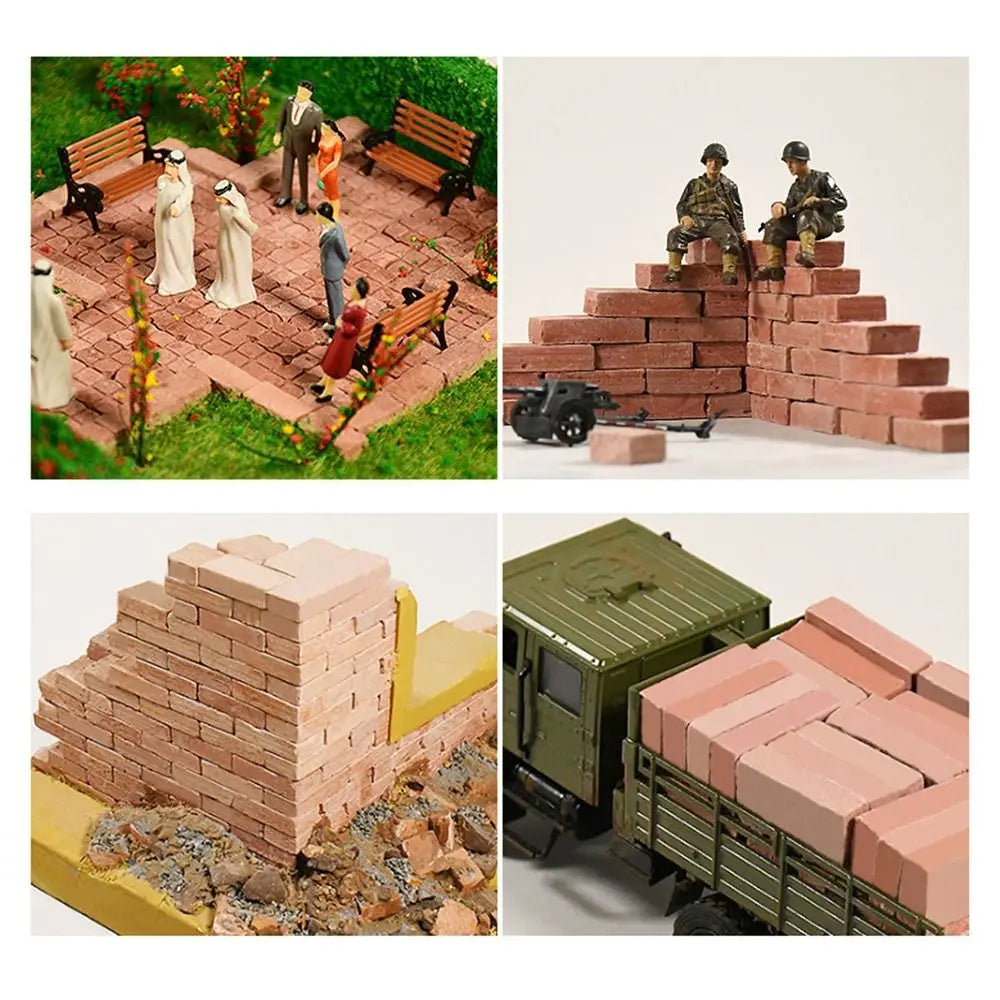 Mini Brick Silicone Mold Red Building Making Miniature Brick Mold Scene Model DIY Accessories