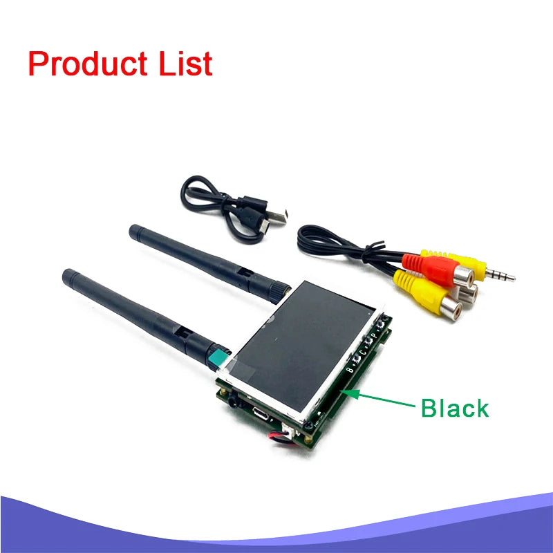 New Long Range 5.8Ghz 48CH 1.6W FPV VTX Viedo Transmitter and CMOS 1500TVL FPV Camera 3 inch FPV Monitor build in Battery