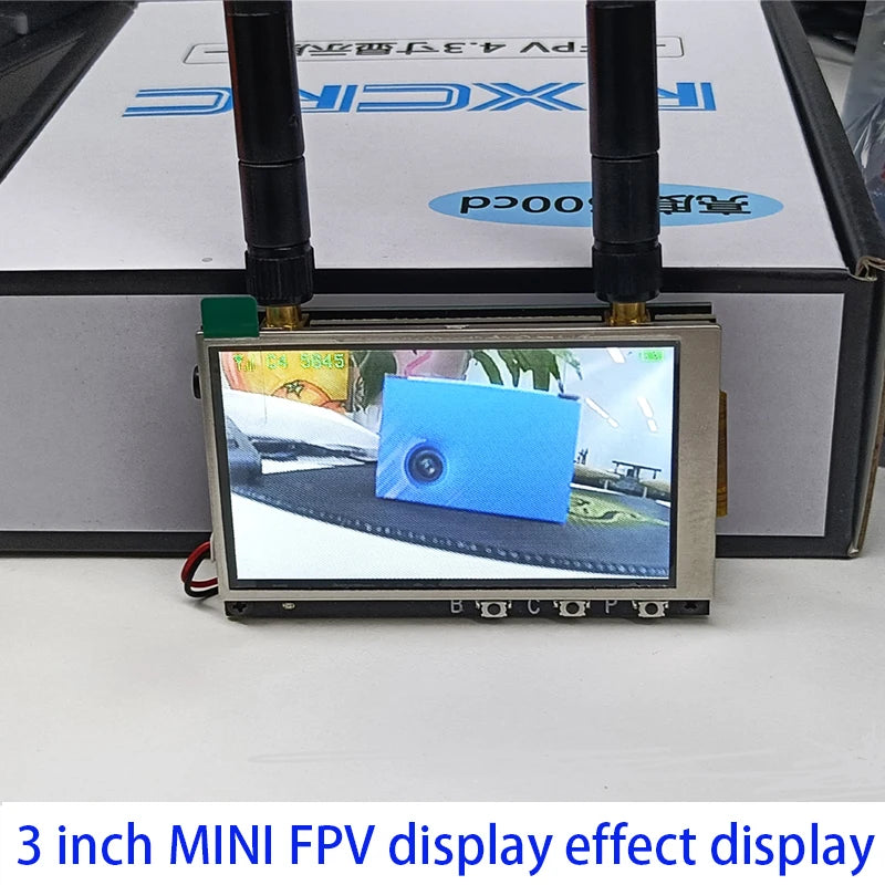 New Long Range 5.8Ghz 48CH 1.6W FPV VTX Viedo Transmitter and CMOS 1500TVL FPV Camera 3 inch FPV Monitor build in Battery