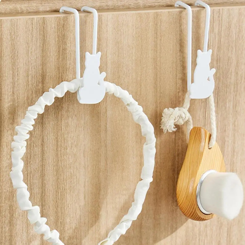 Multi-Purpose Wreath Hanger Wreath Door Hanger Bathroom Towel Hook With Cat Design 2X Towel Hanger For Bathroom Bathroom Hooks